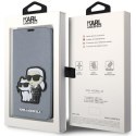 Karl Lagerfeld etui do iPhone 14 Pro Max 6,7" KLBKP14XSANKCPG srebrne Saffiano Karl & Choupette