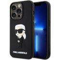 Karl Lagerfeld nakładka do iPhone 14 Pro 6,1" KLHCP14L3DRKINK czarne hardcase Rubber Ikonik 3D