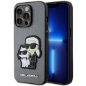 Karl Lagerfeld nakładka do iPhone 14 Pro 6,1" KLHCP14LSANKCPG srebrne hardcase Saffiano Karl & Choupette