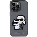 Karl Lagerfeld nakładka do iPhone 14 Pro 6,1" KLHCP14LSANKCPG srebrne hardcase Saffiano Karl & Choupette