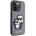 Karl Lagerfeld nakładka do iPhone 14 Pro 6,1" KLHCP14LSANKCPG srebrne hardcase Saffiano Karl & Choupette