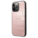 Guess nakładka do iPhone 13 Pro 6,1" GUHCP13LPCRBPI różowa hard case Croco Collection