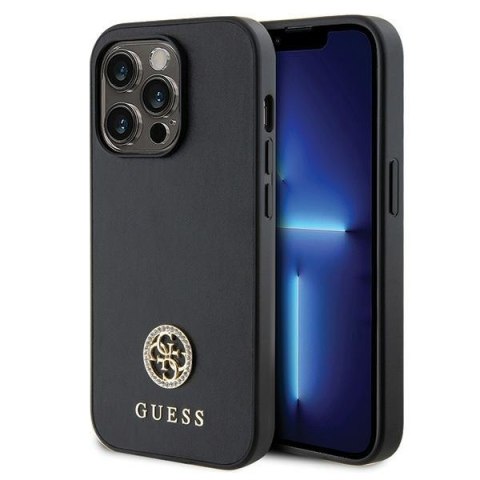 Guess nakładka do iPhone 13 Pro Max 6,7" GUHCP13XPS4DGPK czarna HC PU 4G Metal Logo Strass