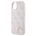 Guess nakładka do iPhone 14 Pro Max 6,7" GUHCP14XP4TDSCPP różowa HC PU Leather Metal Logo Strass Crossbody