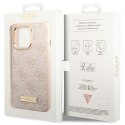 Guess nakładka do iPhone 14 Pro Max 6,7" GUHMP14XU4GPRP różowa hard case 4G Metal Plate Logo MagSafe