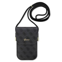 Guess torebka na telefon GUOWBP4SNSK czarna Wallet 4G Cord Script