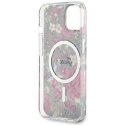 Guess nakładka do iPhone 14 6,1" GUHMP14SHCFWSA khaki hardcase Magsafe IML Flower