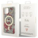 Guess nakładka do iPhone 14 6,1" GUHMP14SHCFWSA khaki hardcase Magsafe IML Flower