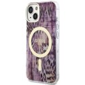 Guess nakładka do iPhone 14 6,1" GUHMP14SHLEOPWP różowa hardcase Magsafe IML Leopard