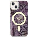 Guess nakładka do iPhone 14 6,1" GUHMP14SHLEOPWP różowa hardcase Magsafe IML Leopard