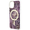 Guess nakładka do iPhone 14 6,1" GUHMP14SHLEOPWP różowa hardcase Magsafe IML Leopard