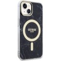 Guess nakładka do iPhone 14 6,1" GUHMP14SPCUMAK czarna hardcase Magsafe IML Marble