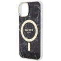 Guess nakładka do iPhone 14 6,1" GUHMP14SPCUMAK czarna hardcase Magsafe IML Marble