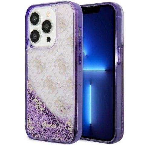 Guess nakładka do iPhone 14 Pro 6,1" GUHCP14LLC4PSGU fioletowa hardcase Liquid Glitter 4G Translucent