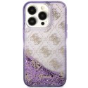 Guess nakładka do iPhone 14 Pro 6,1" GUHCP14LLC4PSGU fioletowa hardcase Liquid Glitter 4G Translucent