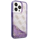 Guess nakładka do iPhone 14 Pro 6,1" GUHCP14LLC4PSGU fioletowa hardcase Liquid Glitter 4G Translucent