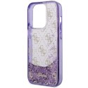 Guess nakładka do iPhone 14 Pro 6,1" GUHCP14LLC4PSGU fioletowa hardcase Liquid Glitter 4G Translucent