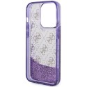 Guess nakładka do iPhone 14 Pro 6,1" GUHCP14LLC4PSGU fioletowa hardcase Liquid Glitter 4G Translucent