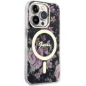 Guess nakładka do iPhone 14 Pro 6,1" GUHMP14LHCFWSK czarna hardcase Magsafe IML Flower