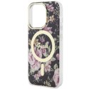 Guess nakładka do iPhone 14 Pro 6,1" GUHMP14LHCFWSK czarna hardcase Magsafe IML Flower