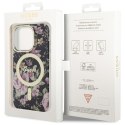 Guess nakładka do iPhone 14 Pro 6,1" GUHMP14LHCFWSK czarna hardcase Magsafe IML Flower