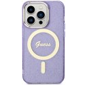 Guess nakładka do iPhone 14 Pro 6,1" GUHMP14LHCMCGU fioletowa hardcase Magsafe IML Glitter Gold