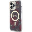 Guess nakładka do iPhone 14 Pro Max 6,7" GUHMP14XHCFWSA khaki hardcase Magsafe IML Flower