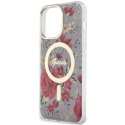 Guess nakładka do iPhone 14 Pro Max 6,7" GUHMP14XHCFWSA khaki hardcase Magsafe IML Flower