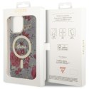 Guess nakładka do iPhone 14 Pro Max 6,7" GUHMP14XHCFWSA khaki hardcase Magsafe IML Flower