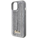 Guess nakładka do iPhone 15 6,1" GUHCP15SPSFDGSS srebrna HC Sequin Script Metal