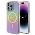 Guess nakładka do iPhone 15 Pro 6,1" GUHMP15LHITSP różowe HC IML Magsafe Iridescent