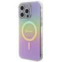 Guess nakładka do iPhone 15 Pro 6,1" GUHMP15LHITSP różowe HC IML Magsafe Iridescent