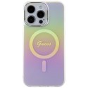 Guess nakładka do iPhone 15 Pro 6,1" GUHMP15LHITSP różowe HC IML Magsafe Iridescent