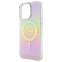 Guess nakładka do iPhone 15 Pro 6,1" GUHMP15LHITSP różowe HC IML Magsafe Iridescent