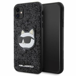 Karl Lagerfeld nakładka do iPhone 11 / XR KLHCN61G2CPK czarna hardcase Glitter Choupette Patch