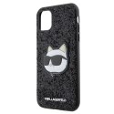 Karl Lagerfeld nakładka do iPhone 11 / XR KLHCN61G2CPK czarna hardcase Glitter Choupette Patch