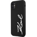 Karl Lagerfeld nakładka do iPhone 11 / Xr KLHCN61SKSVGK czarna hardcase Silicone Signature