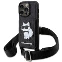 Karl Lagerfeld nakładka do iPhone 14 Pro 6,1" KLHCP14LCSAKHPCK czarna hardcase Crossbody Saffiano Mono Choupette NFT