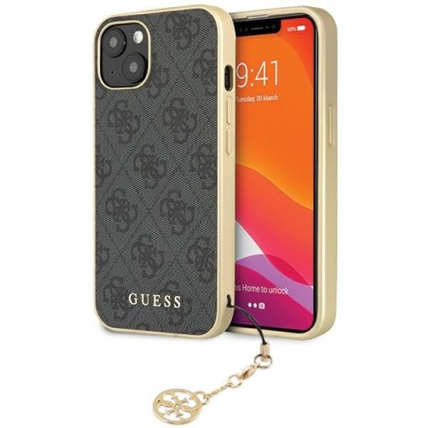 Guess nakładka do iPhone 14 6,1" GUHCP14SGF4GGR szara HC PU 4G Charm