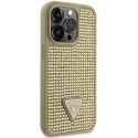 Guess nakładka do iPhone 14 Pro 6,1" GUHCP14LHDGTPD złota hardcase Rhinestone Triangle