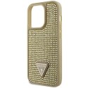 Guess nakładka do iPhone 14 Pro 6,1" GUHCP14LHDGTPD złota hardcase Rhinestone Triangle