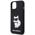 Karl Lagerfeld nakładka do iPhone 14 Plus 6,7" KLHCP14M3DRKHNK czarna hardcase 3D Rubber Choupette NFT