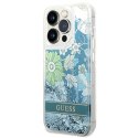 Guess nakładka do iPhone 14 Pro Max 6,7" GUHCP14XLFLSN zielona hardcase Flower Liquid Glitter