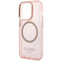 Guess nakładka do iPhone 14 Pro Max 6,7" GUHMP14XHTCMP purpurowa hardcase Gold Outline Translucent MagSafe