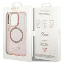 Guess nakładka do iPhone 14 Pro Max 6,7" GUHMP14XHTCMP purpurowa hardcase Gold Outline Translucent MagSafe