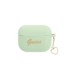 Guess etui do Airpods Pro GUAPLSCHSN zielone Silicone Heart Charm