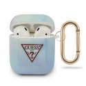 Guess etui do AirPods GUACA2TPUMCGC02 niebieskie Tie & Dye Collection