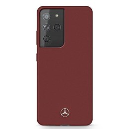 Etui Mercedes Silicone Line na Samsung Galaxy S21 Ultra - czerwone