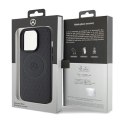 Etui Mercedes Star Pattern Leather MagSafe na iPhone 15 Pro - czarne